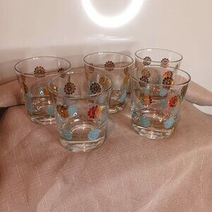 Set of 5 Mid Century Drink Glasses